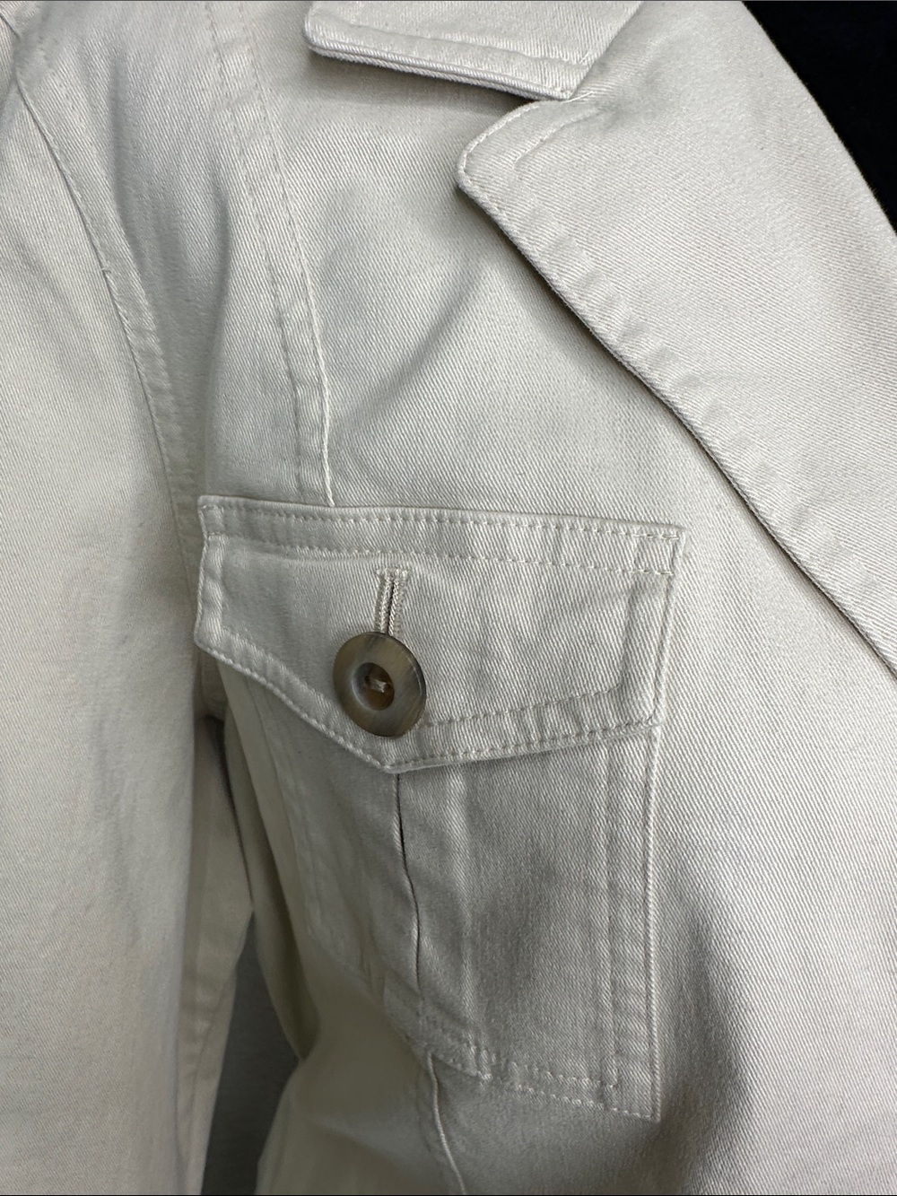 Talbots Off-White Button Front Utility Blazer - Picture 4 of 14